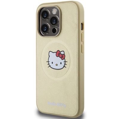 2. Hello Kitty Leather Kitty Head MagSafe case for iPhone 14 Pro Max - gold