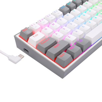 7. REDRAGON K617-RGB Fizz RGB White/Grey USB Keyboard Gray, White