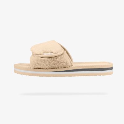 3. Kubota flip-flops with velcro and beige fur K24AW-100-001-03-1