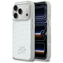 Karl Lagerfeld Croco KL Script Logo MagSafe case for iPhone 17 Pro Max - silver