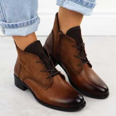 12. Women’s Camel Winter Ankle Boots Jezzi ASA198-15