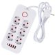 3. MACLEAN POWER STRIP, EXTENSION CORD 6 OUTLETS + 4XUSB, 110-240V AC 50/60HZ, 2.1A MAX 2500W, 1.5M, WHITE MCE389W