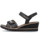 11. Women's gold leather wedge sandals Remonte R6266-90