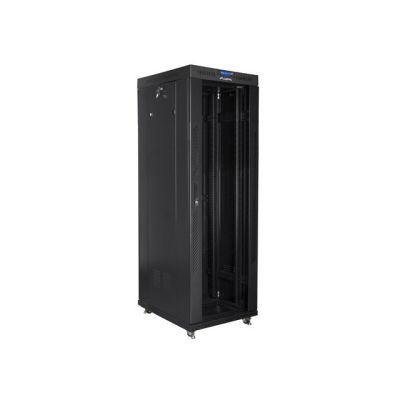 3. LANBERG FLOOR RACK CABINET 19" 37U 600X800 GLASS DOOR LCD BLACK FF01-6837-12BL (FLAT PACK)