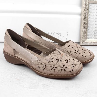 6. Comfortable leather shoes Rieker W RKR442C, beige