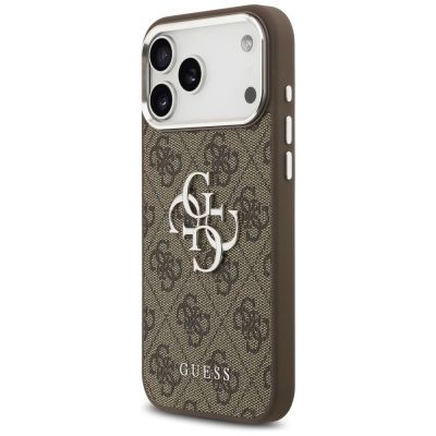 2. Guess 4G Big 4G Classic Logo Case for iPhone 17 Pro Max Brown - Silver