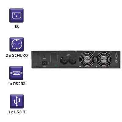 5. UPS RACK Qoltec Pure Sine LCD 3000VA 2400W emergency power supply