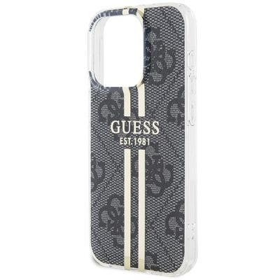 6. Guess IML 4G Gold Stripe case for iPhone 15 Pro - black