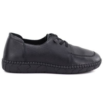 6. Jezzi JH01-1 comfortable black women's leather shoes