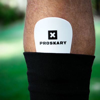 2. Proskary Mini white soccer shin guards