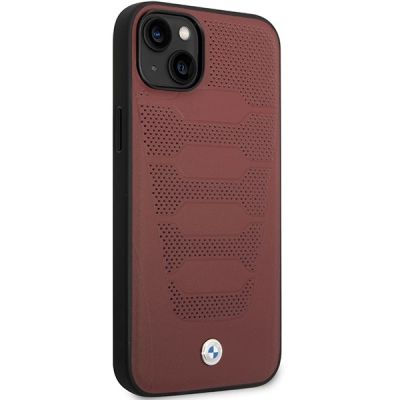 4. Case BMW BMHCP14S22RPSR iPhone 14 6.1" burgundy/burgundy Leather Seats Pattern
