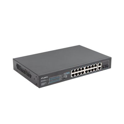 7. LANBERG SWITCH RACK 19" 16X 100MB POE+/2X COMBO GIGABIT 250W UNMANAGED RSFE-16P-2C-250