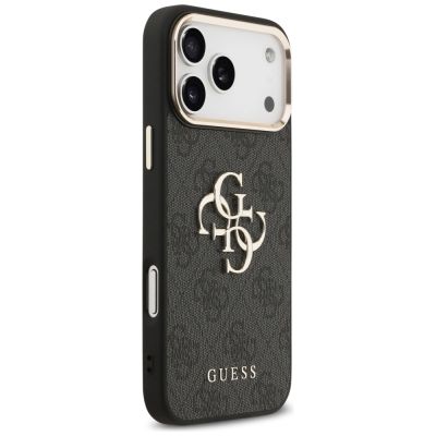 4. Guess 4G Big 4G Classic Logo Case for iPhone 17 Pro Max - Black and Gold