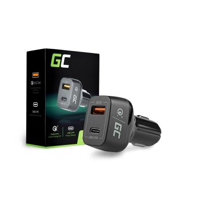 GREEN CELL USB-C CAR CHARGER 30W PD + USB