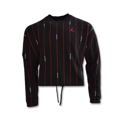 Air Jordan Essential Fleece Top Wmns Black/Varsity Red sweatshirt - DJ2623-010