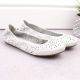 32. Rieker W RKR649 comfortable leather openwork shoes, white