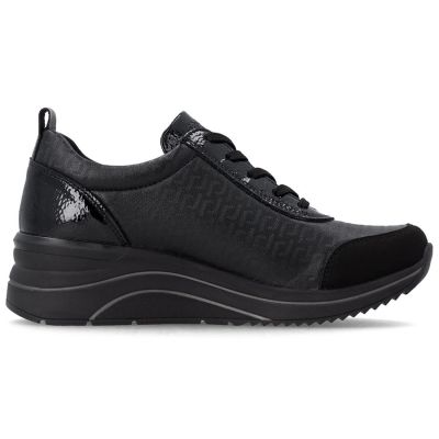 8. Women's wedge sneakers black Remonte Rieker D0T22-03