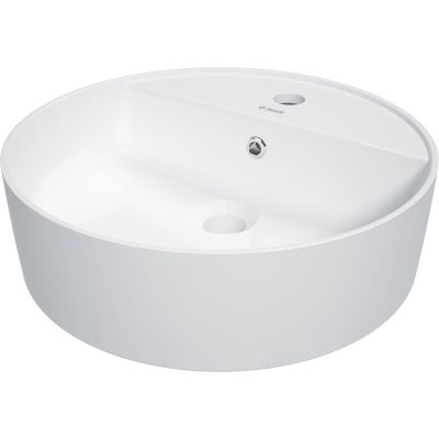 Ceramic countertop washbasin with space for a tap