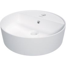 Ceramic countertop washbasin with space for a tap