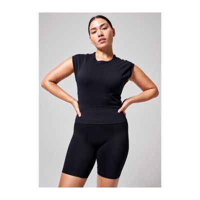 2. CASALL Seamless Graphical Rib Tee black