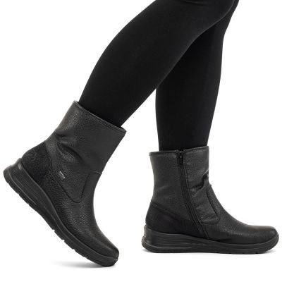 7. Rieker L7760-00 women's waterproof black ankle boots