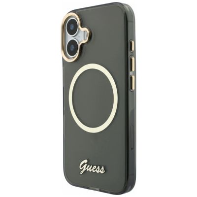 2. Guess IML Script Metal MagSafe Case for iPhone 17 - Black