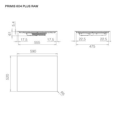 3. ELICA 604 PLUS RAW PRF0210631 Induction Hob, 59 cm, Matte Black