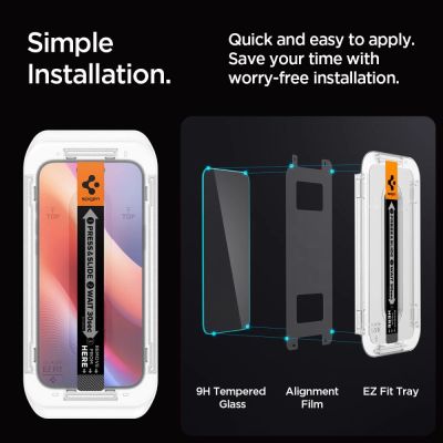 8. Spigen Glas.tR EZ Fit Tempered Glass for iPhone 16 Pro Max / 17 Pro Max - 2 pcs.