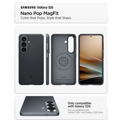 8. Spigen Nano Pop Mag MagSafe Case for Samsung Galaxy S26 - Black