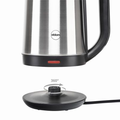 17. ELDOM CORDLESS KETTLE CS30 ACERO 20 L STEEL 1850-2200W TILTING LID, HOT PLATE, SWIVEL BASE