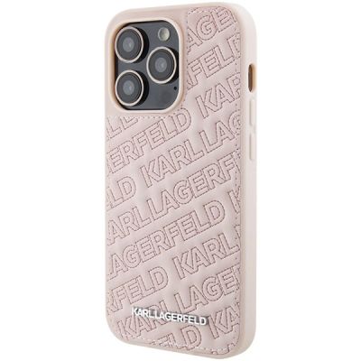2. Karl Lagerfeld Quilted K Pattern case for iPhone 15 Pro Max - pink