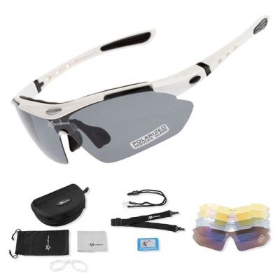 2. Rockbros 10002 Polarized Cycling Glasses – White