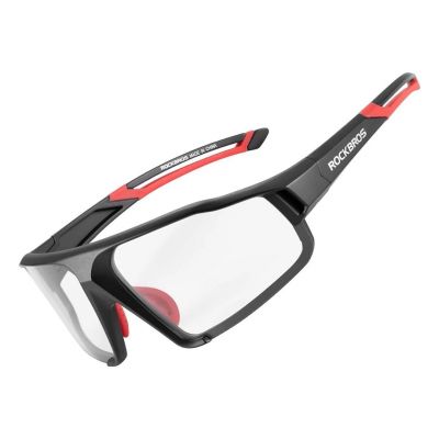 7. Rockbros SP216BK Photochromic UV400 Cycling Glasses - Black and Red