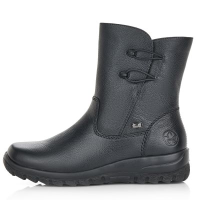 3. Rieker Z7172-00 Waterproof Leather Women's Comfortable Black Ankle Boots