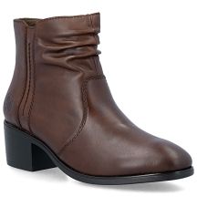 Women's brown leather ankle boots on a block heel Rieker 73953-27