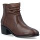 Women's brown leather ankle boots on a block heel Rieker 73953-27