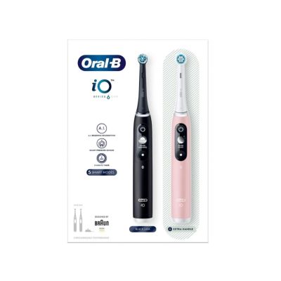 2. Braun Oral-B iO 3 Electric Toothbrush DUO BLACK&PINK Set
