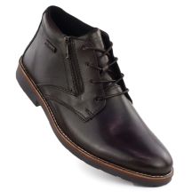Rieker 15324-25 men's leather waterproof ankle boots, unlined, brown