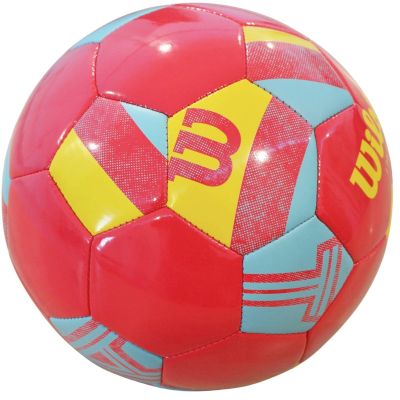 8. WILSON IMPACT SB FOOTBALL CORAL/YELLOW/BLUE SIZE 5