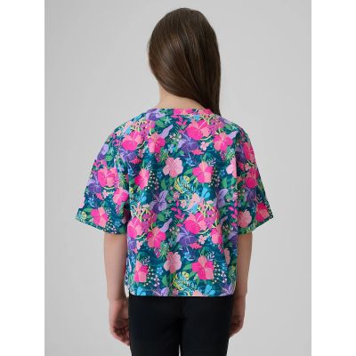 2. Girls' boxy T-shirt with print 4F 4FJRAW26TTSHF4243-90A