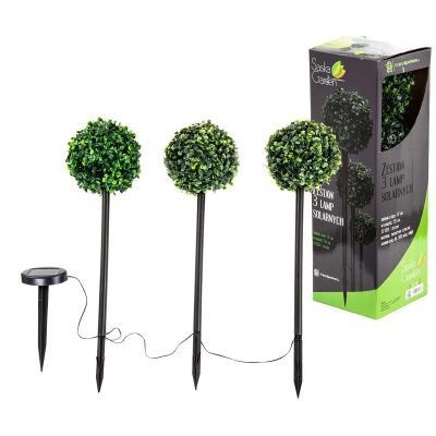 16. SET OF SOLAR LAMPS 3 BOXWOOD BALLS 27 LED