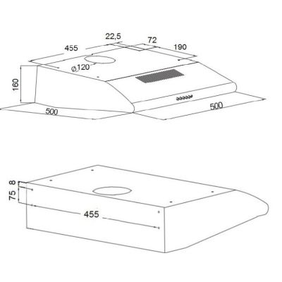 2. Under-cabinet hood AKPO WK-7 P 3050 BLACK (500mm; black)