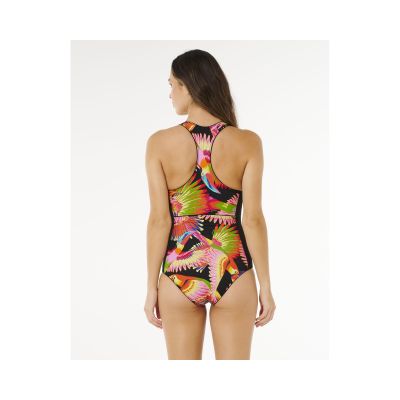 2. Women's RIP CURL Mirage Zip Front One Piece swimsuit, multicolor