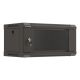 Wall-mounted rack installation cabinet 19" 4U 540x350 black glass door LANBERG (flat pack)