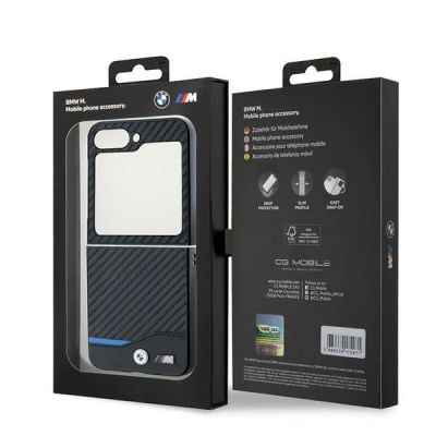 8. BMW Carbon Blue Line Case for Samsung Galaxy Z Flip 6 - Black