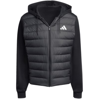14. Men's adidas Essentials Climawarm Hybrid Down Hooded Jacket Black KA5251