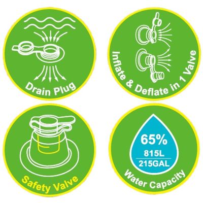 14. FAMILY INFLATABLE POOL RECTANGULAR 2-RING WITH GOALS 258x170x50CM 51471