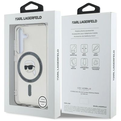 8. Case Karl Lagerfeld Button Karl Head Printed Logo MagSafe Samsung Galaxy S25 black