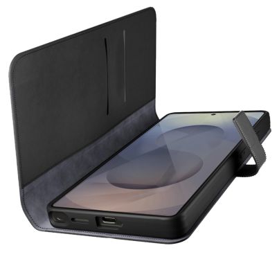 12. Puro Booklet Case with Flip and Wallet for Samsung Galaxy S25 Ultra - Black