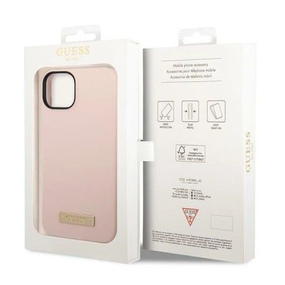 8. Guess GUHMP14MSBPLP iPhone 14 Plus 6.7 "pink / pink hard case Silicone Logo Plate MagSafe